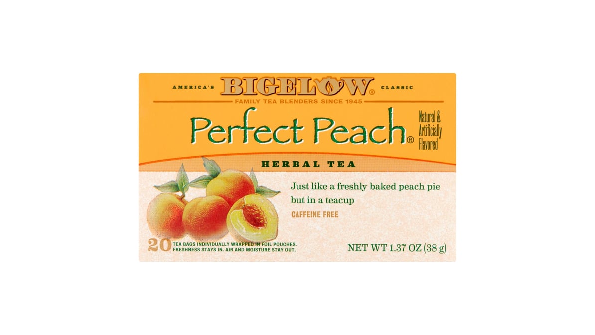 Bigelow Perfect Peach Herbal Tea (20 ct) Delivery - DoorDash