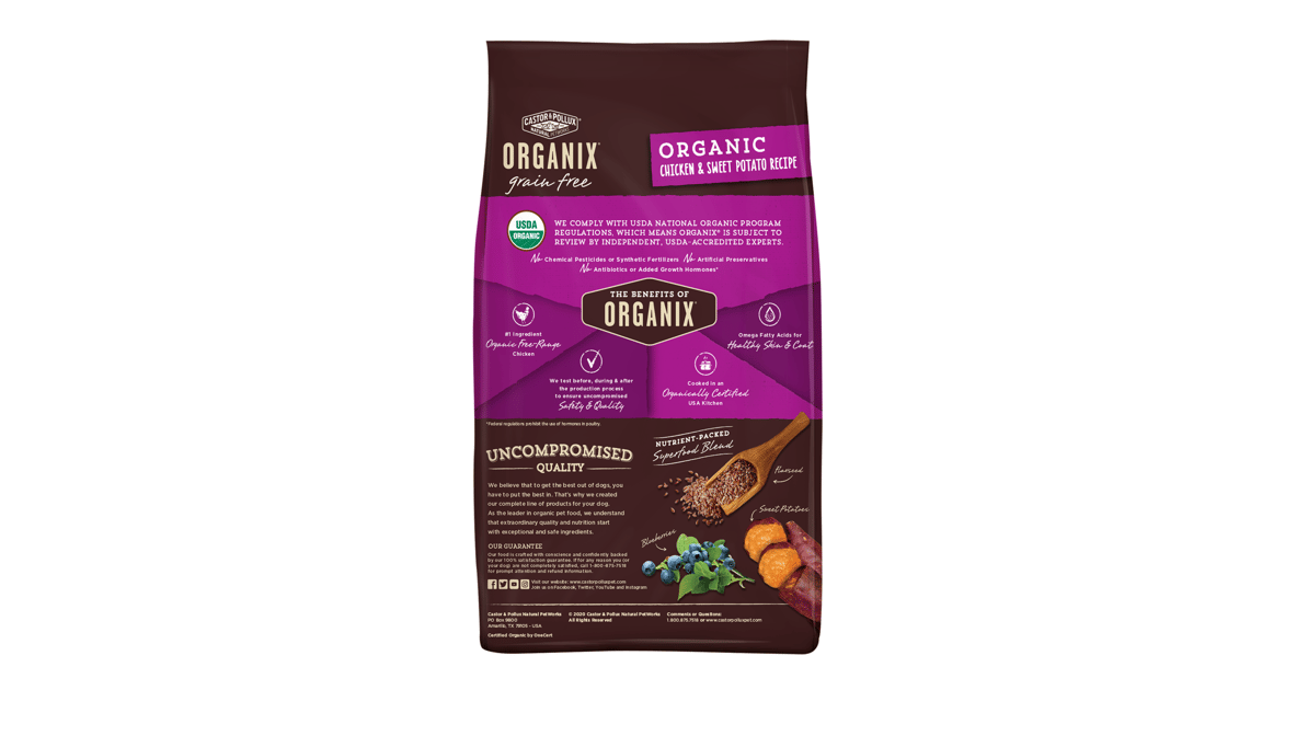 Shops castor & pollux organix grain free organic small breed dog food