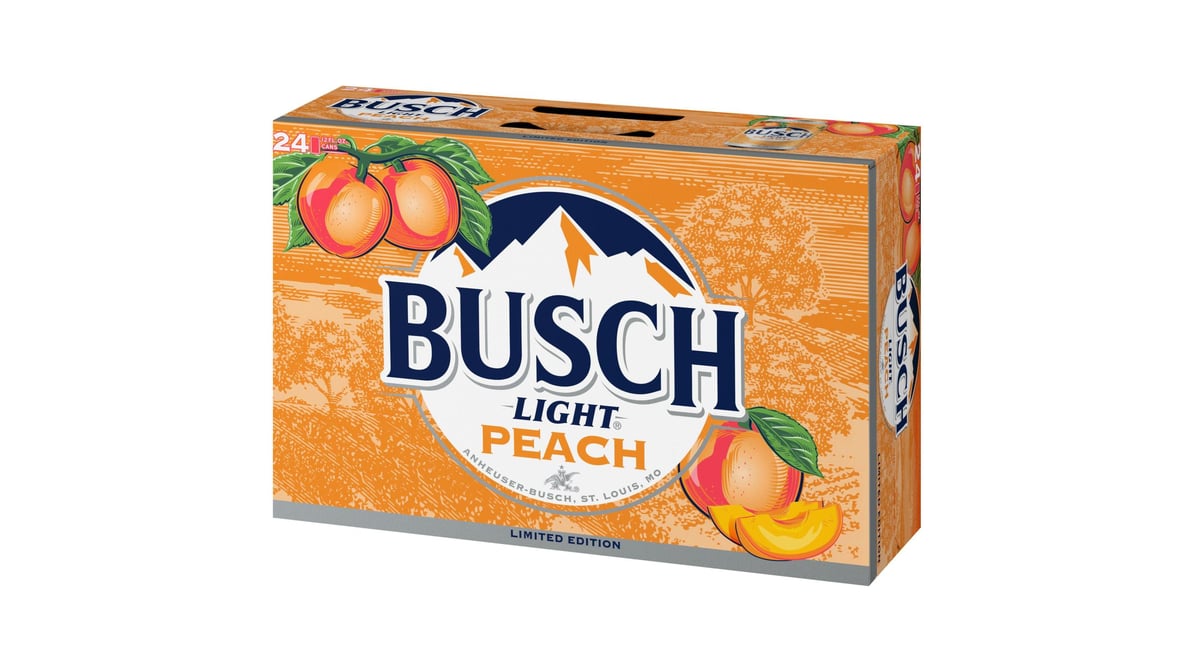 Busch Light Peach Lager Cans (12 oz x 24 ct) | Delivery Near Me - Doordash