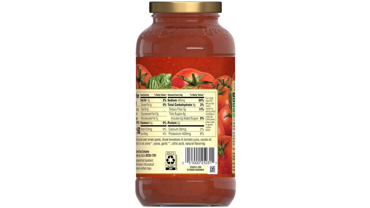 Prego No Sugar Added Traditional Pasta Sauce (23.5 oz) Delivery - DoorDash