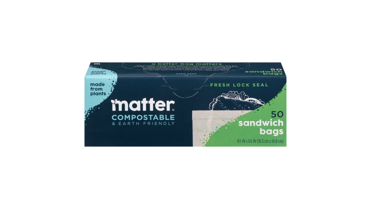 Matter Compostable Sandwich Bags - 50 Count – Shop Matter Products