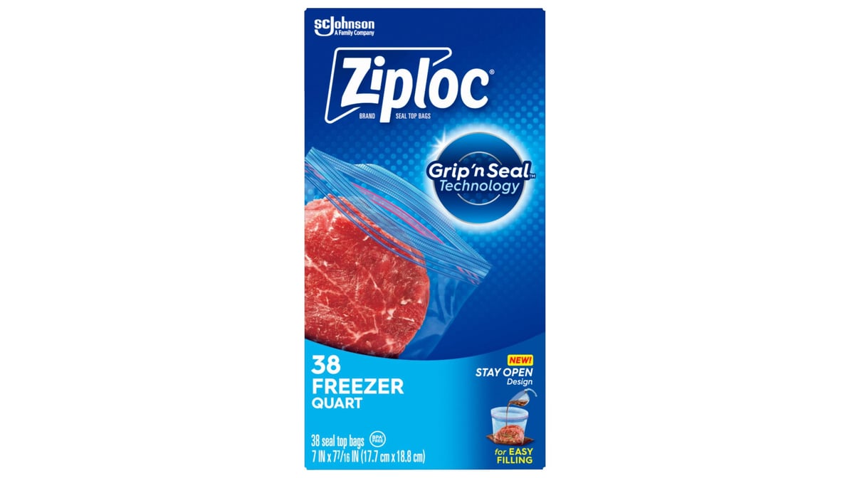 Home Select Zipper Seal Freezer & Storage Bags Quart Size (25 ct) Delivery  - DoorDash