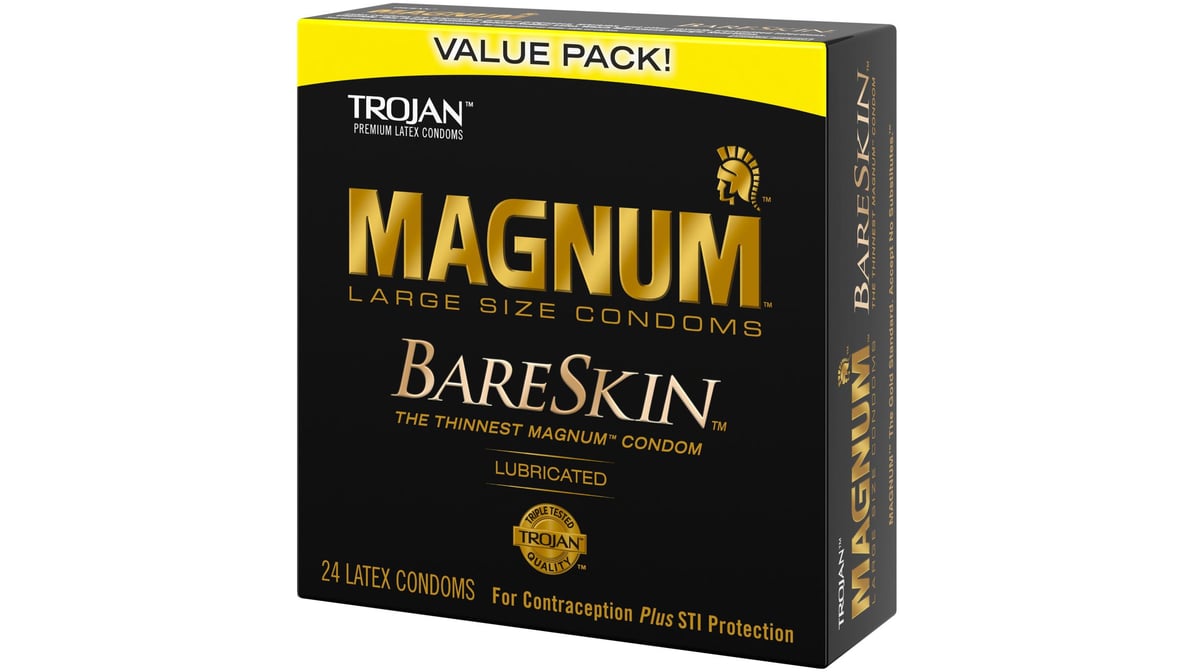 Trojan Magnum Bareskin Large Condoms (24 ct) | Delivery Near Me - Doordash