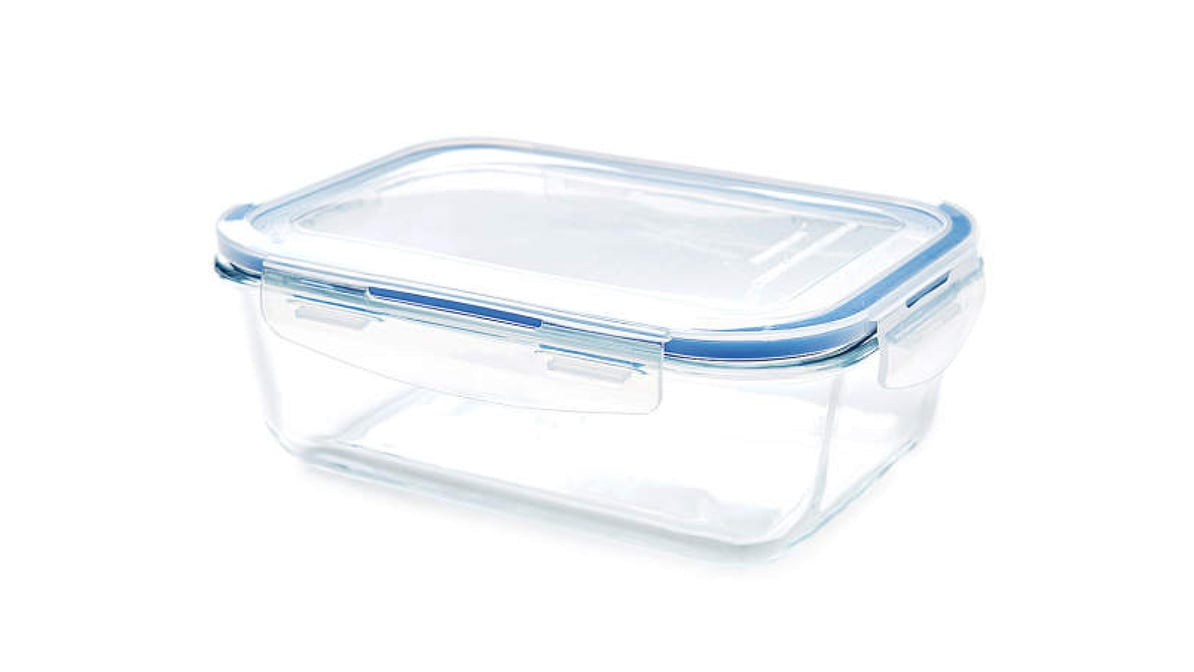 Circleware Snap Lid Rectangle Glass Container, 57 Oz.