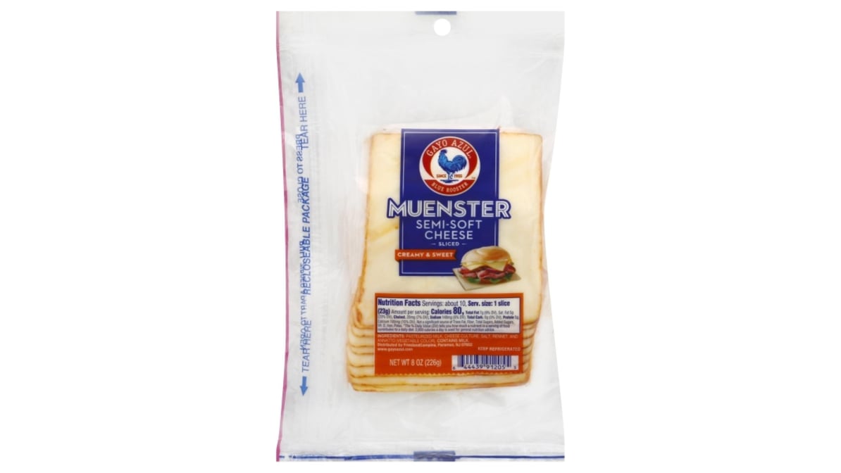 Gayo Azul Muenster Semi-Soft Cheese Sliced (8 oz) | Delivery Near Me ...