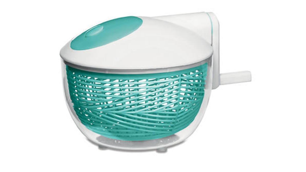 Cook Works White & Aqua 2.5-Quart Salad Spinner