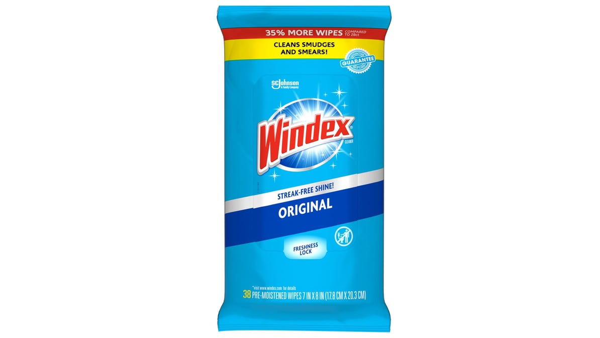 Windex wipes. 38 ct.
