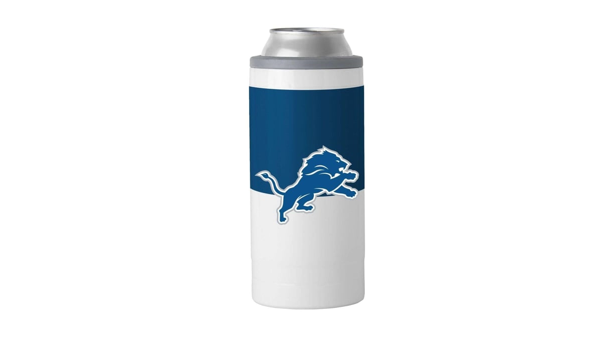 Logo Brands Detroit Lions Plaid Slim Can Cooler