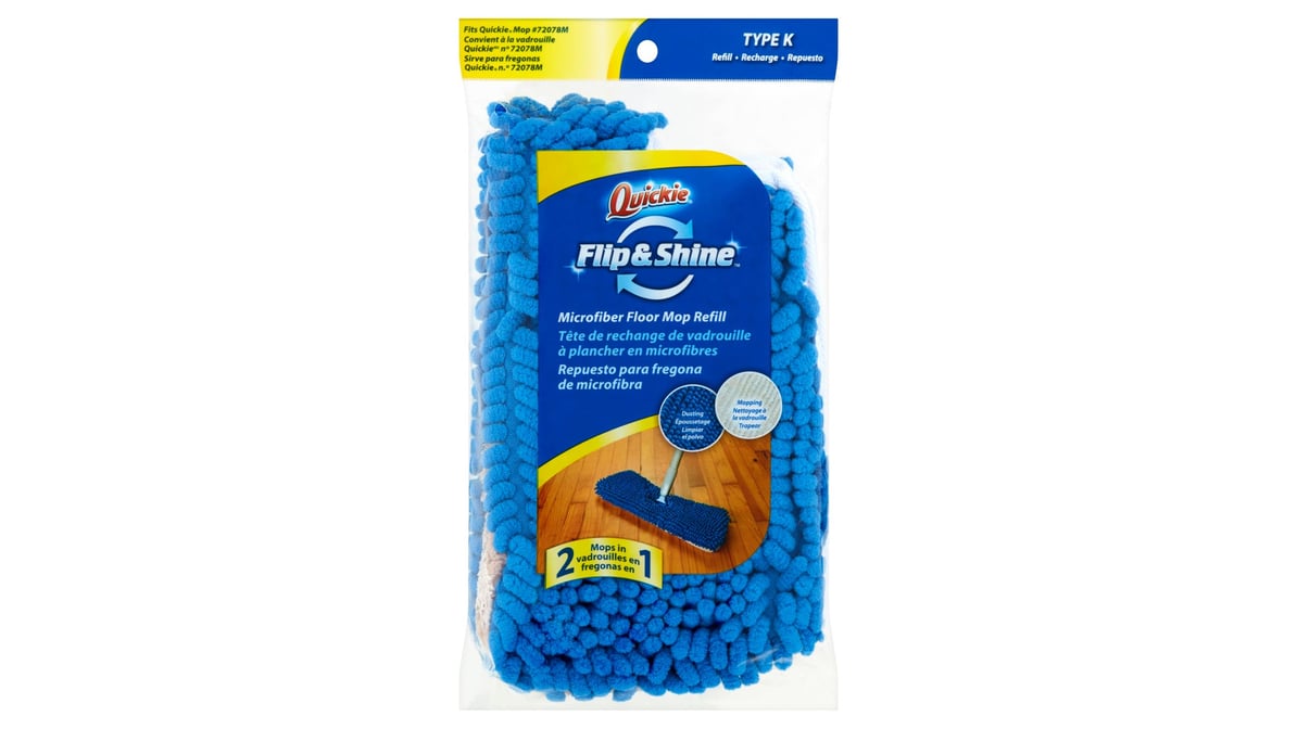 Quickie Flip & Shine Type K Microfiber Floor Mop Refill | Delivery Near Me  - Doordash