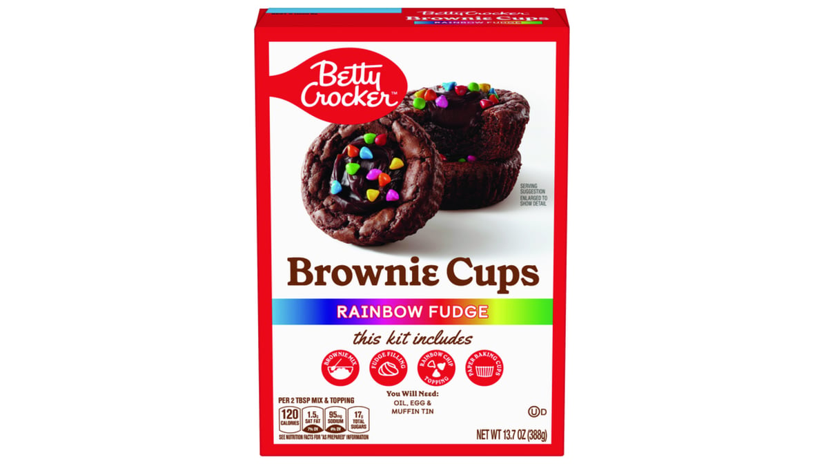 Betty Crocker Brownie Cups Mix, Rainbow Fudge, 13.7 oz - DroneUp Delivery