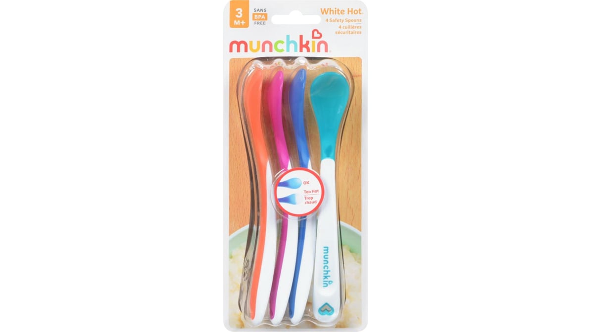 Munchkin White Hot Spoons, Safety, 3+ Months - 4 spoons