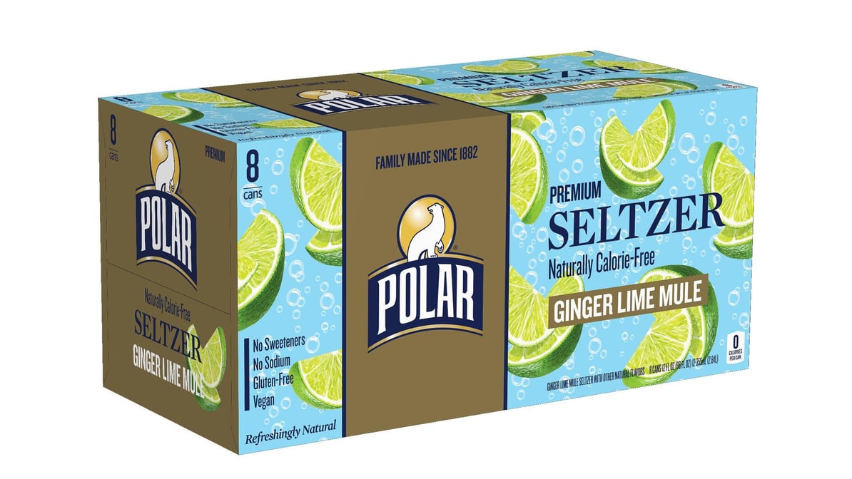 Polar Premium Seltzer Sparkling Water Ginger Lime Mule Cans (12 oz