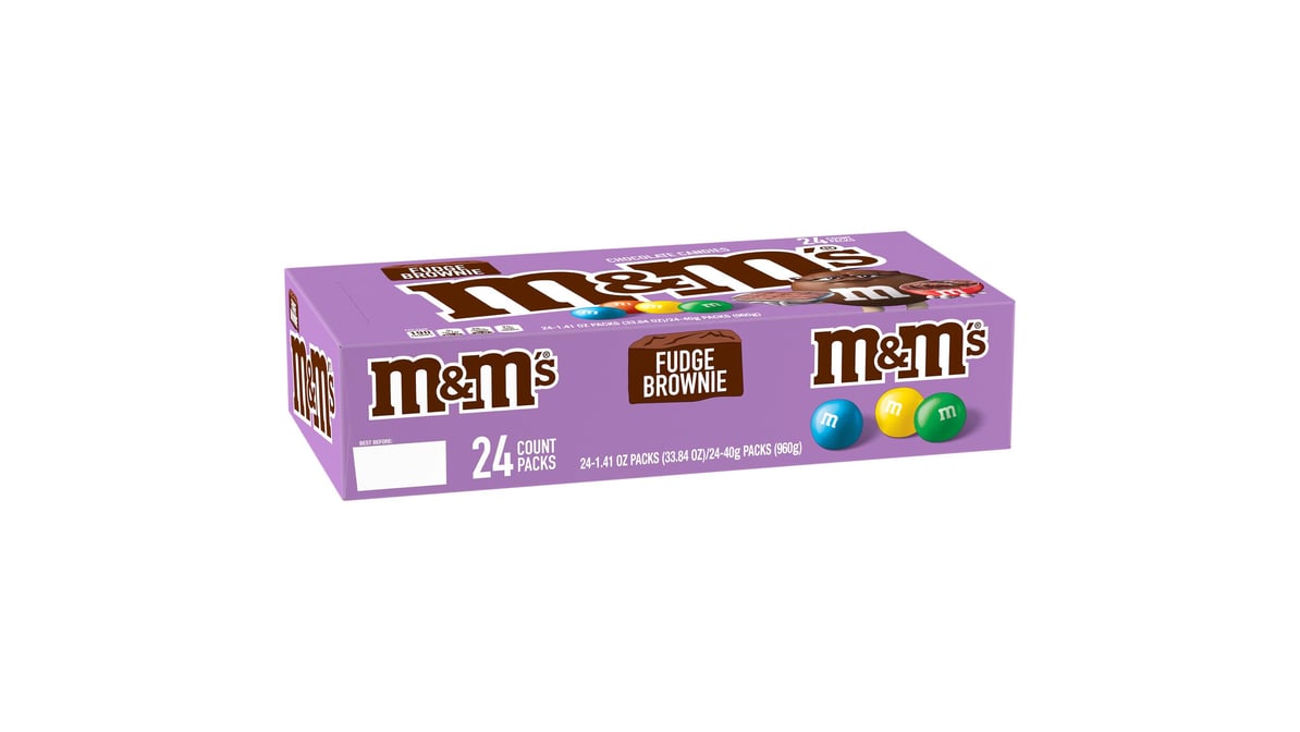 M&M'S Fudge Brownie Singles Size Chocolate Candy, 1.41 oz. 24-Count Box