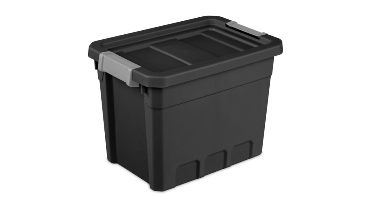 Sterilite 1483 - 7.5 Gal. Stacker Tote Black 14839006