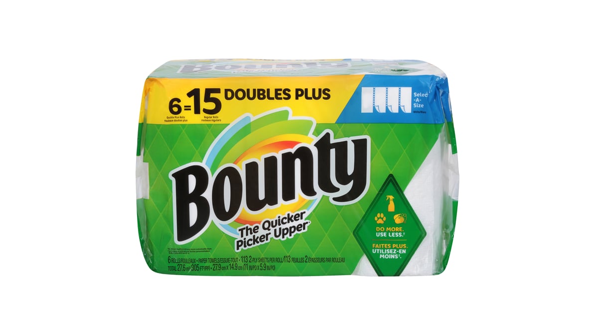 Bounty Select-A-Size Paper Towels, White, 15 ct.