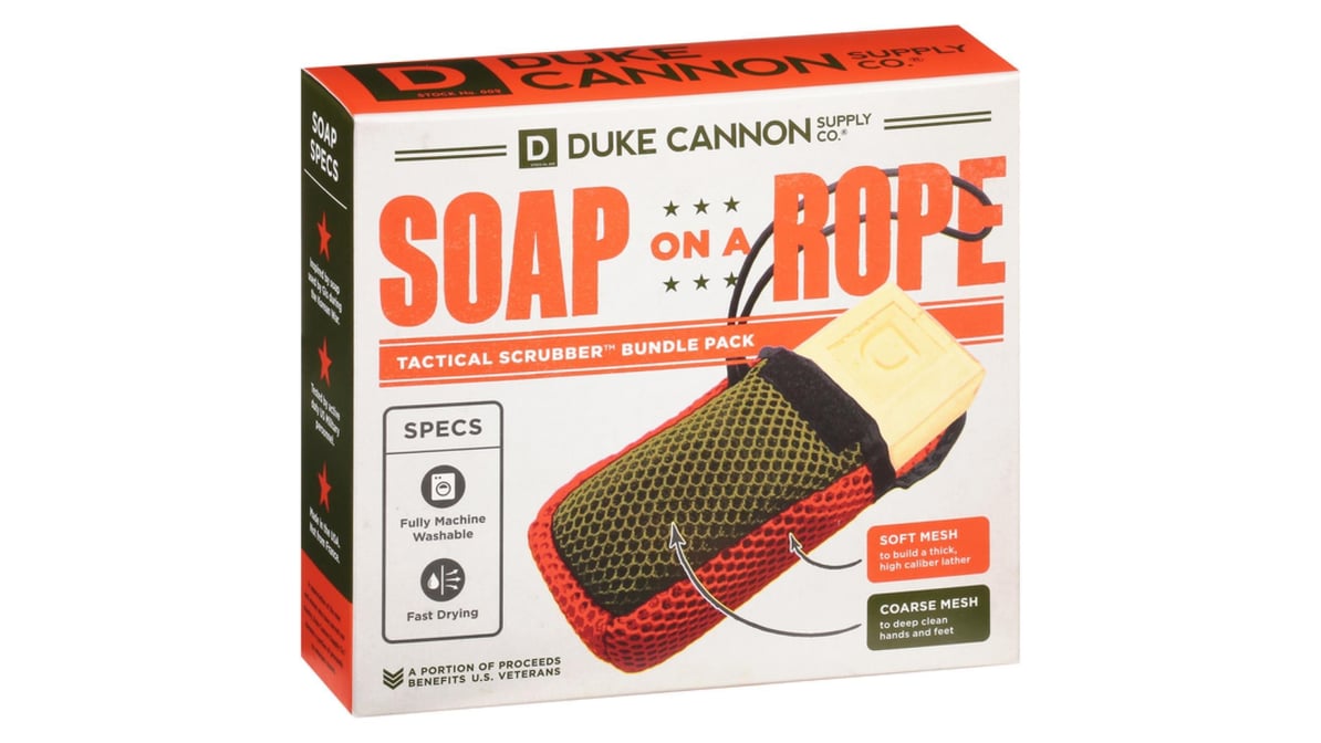 Duke Cannon Supply Co. Tactical Scrubber, Soap On a Rope
