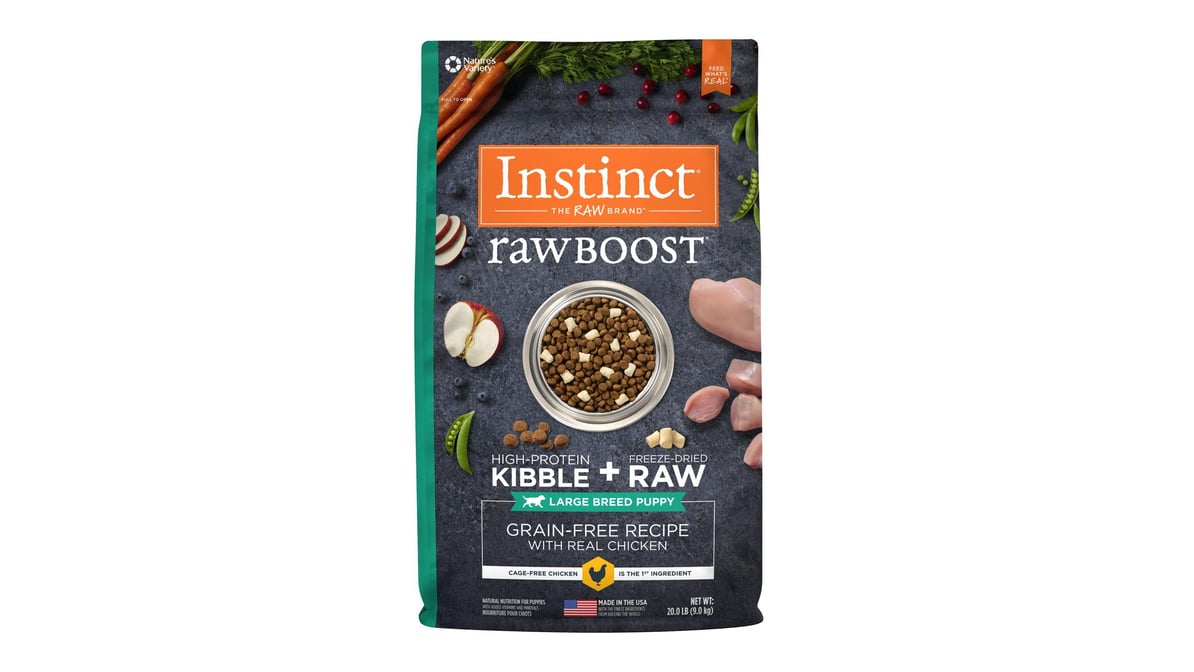 Instinct raw boost 2025 large breed puppy food