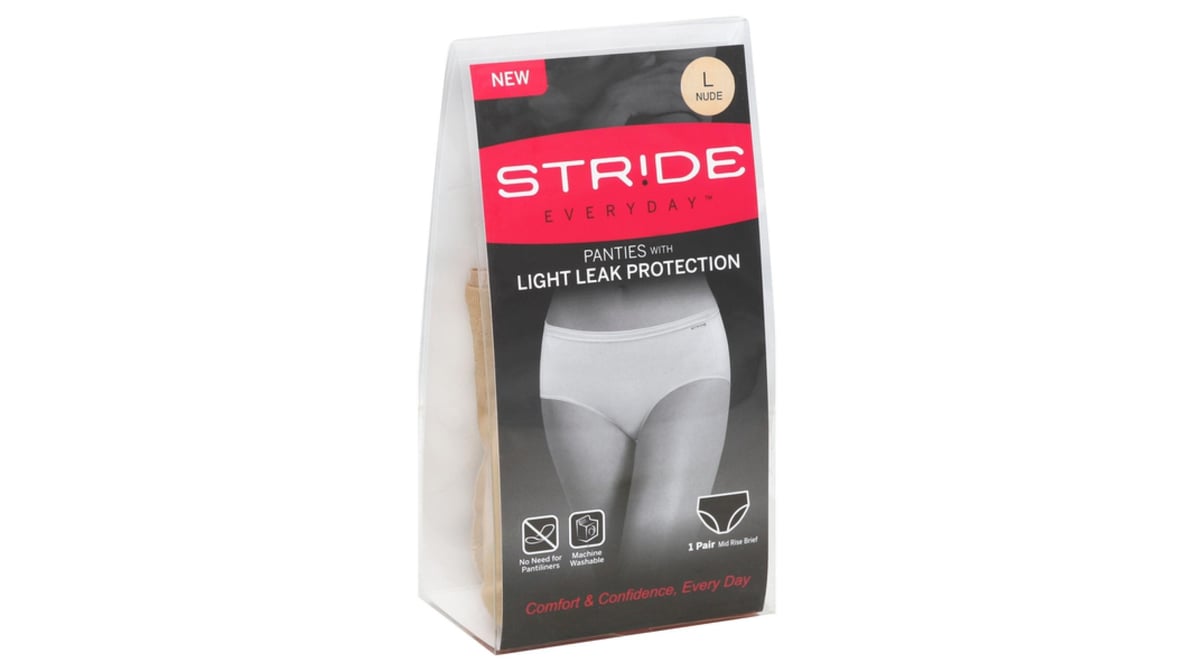 Stride Light Leak Protection Panties Large Nude | Delivery Near Me -  Doordash