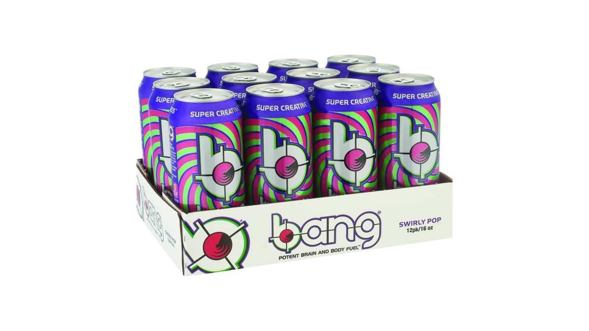 Bang Super Creatine Swirly Pop Energy Drink Cans Oz X Ct Delivery Near Me Doordash