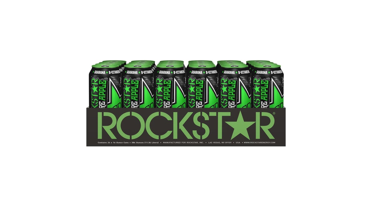 Rockstar Energy Drink Hardcore, Apple, 24 Count