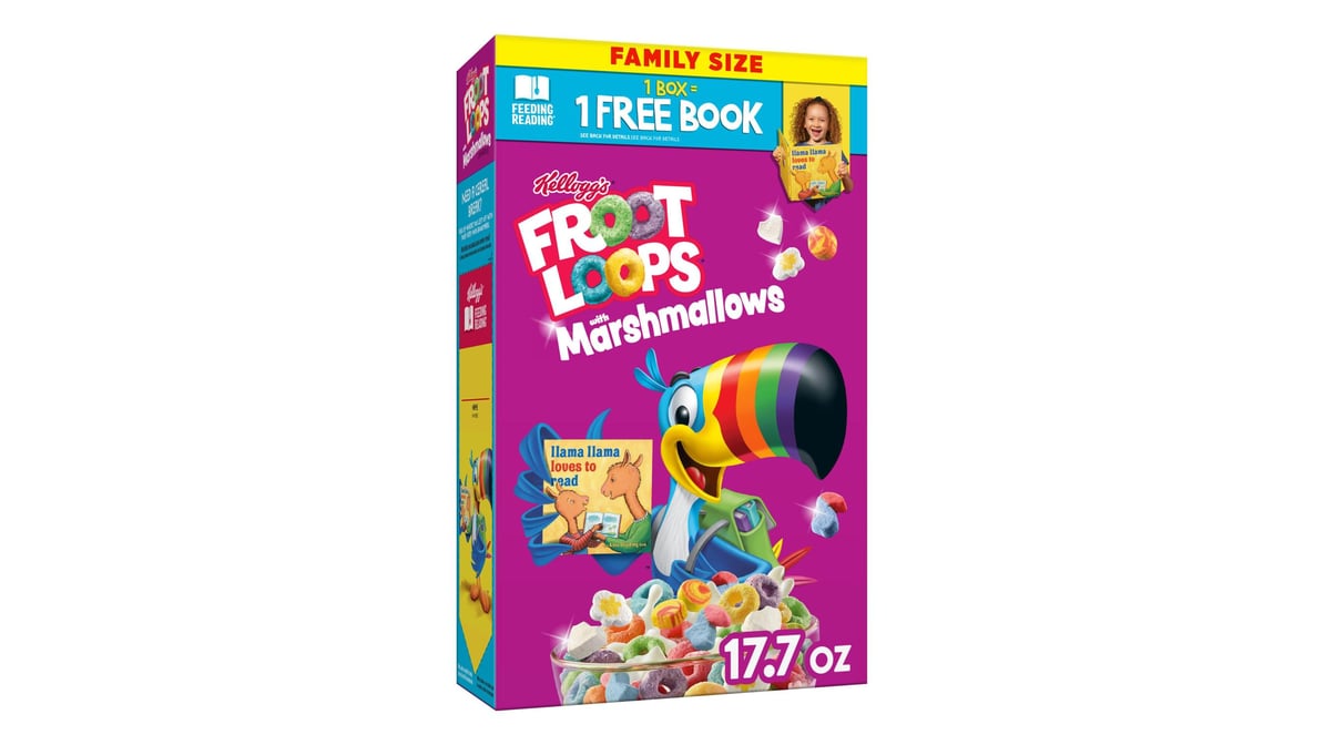 Kellogg's Froot Loops Original with Marshmallows Breakfast Cereal, Family  Size, 17.7 oz Box 