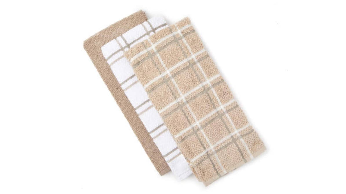 Broyhill Kitchen Towel Set 3-Piece Plaid Tan (1 ct) Delivery