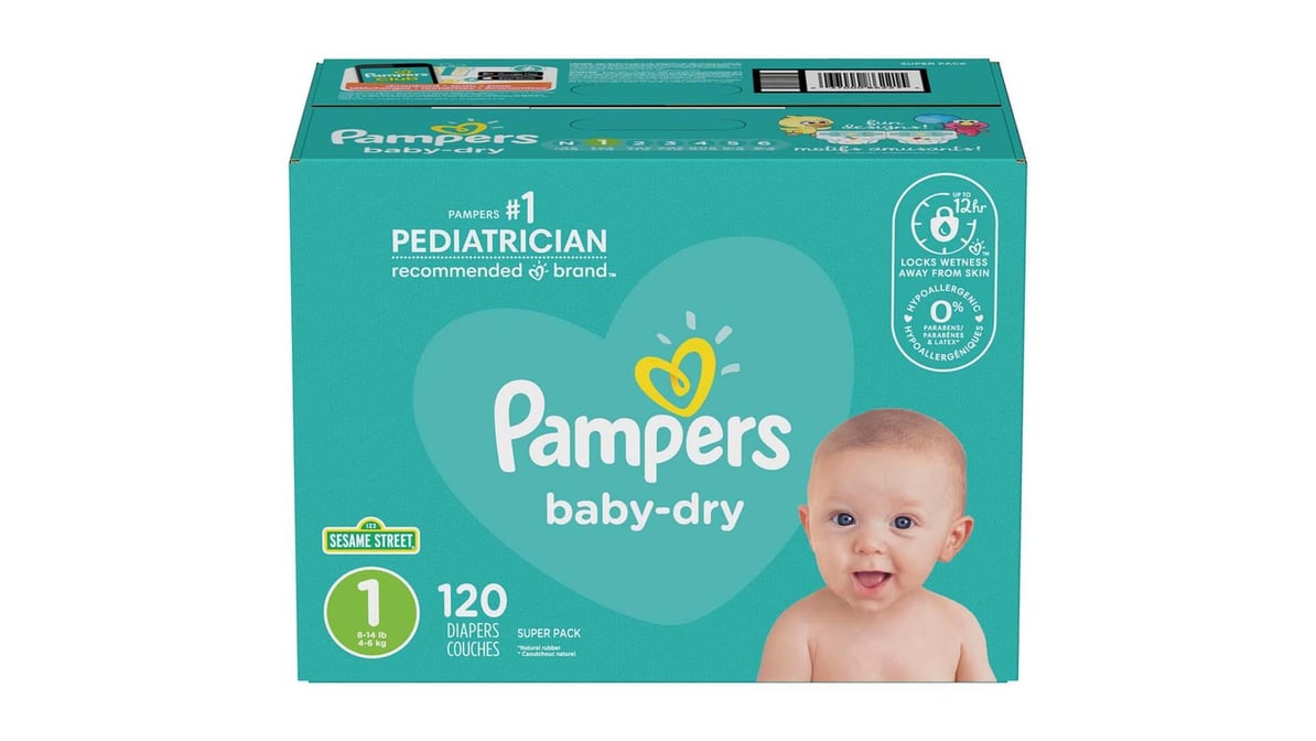 Pampers Baby Dry Size 1 Diapers (120 ct)