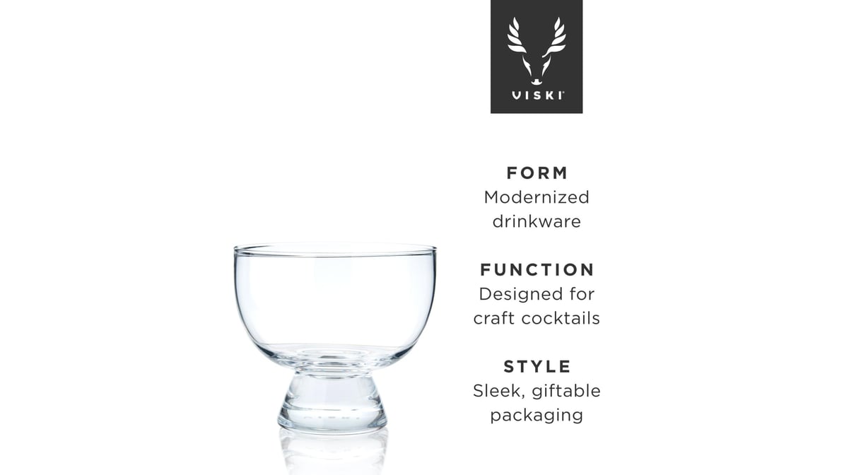Viski Heavy Base Crystal Manhattan Cocktail Glasses Lead-Free Crystal Set  of 2 Delivery - DoorDash