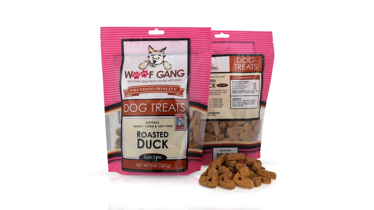 Woof Gang Natural Dog Treats Roasted Duck (8 oz) | Delivery Near Me -  Doordash