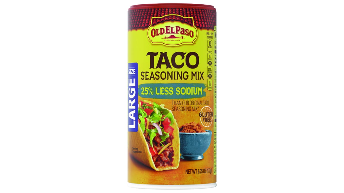 Old El Paso 25% Less Sodium Taco Seasoning Mix - Shop Spice Mixes