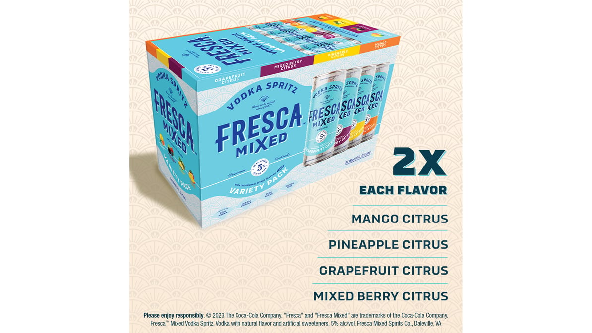 Fresca Mixed Vodka Spritz Grapefruit Citrus Single 12oz Can 5% ABV