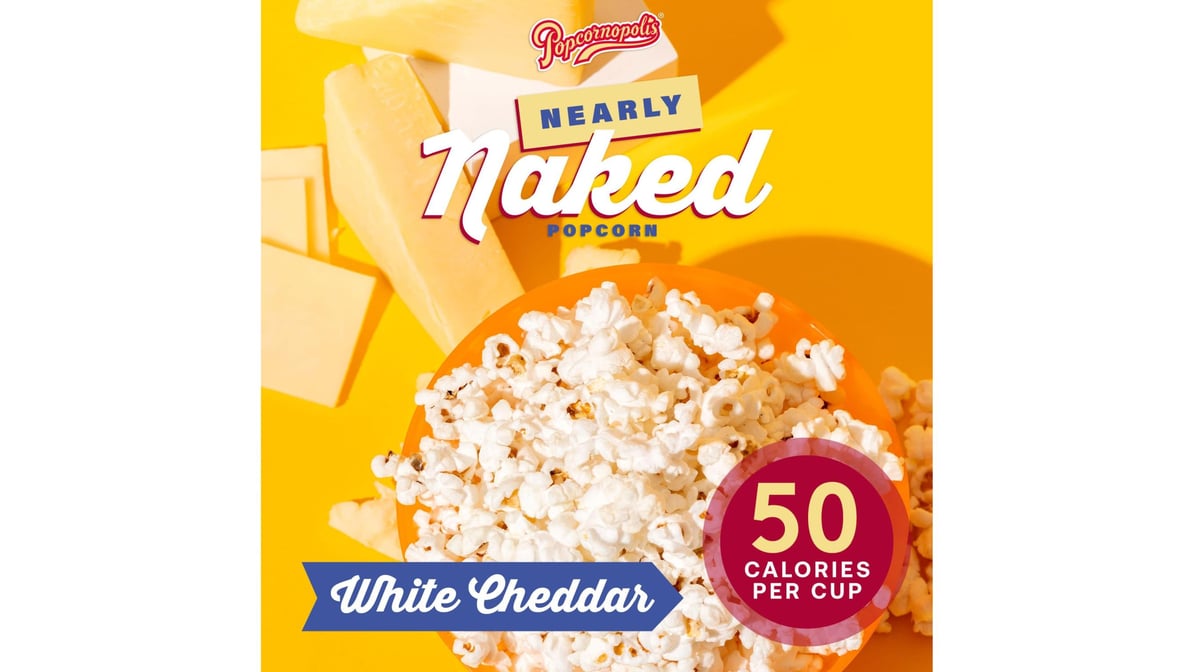 Popcornopolis Nearly Naked White Cheddar Cheese Popcorn Bag (1.25 oz ...