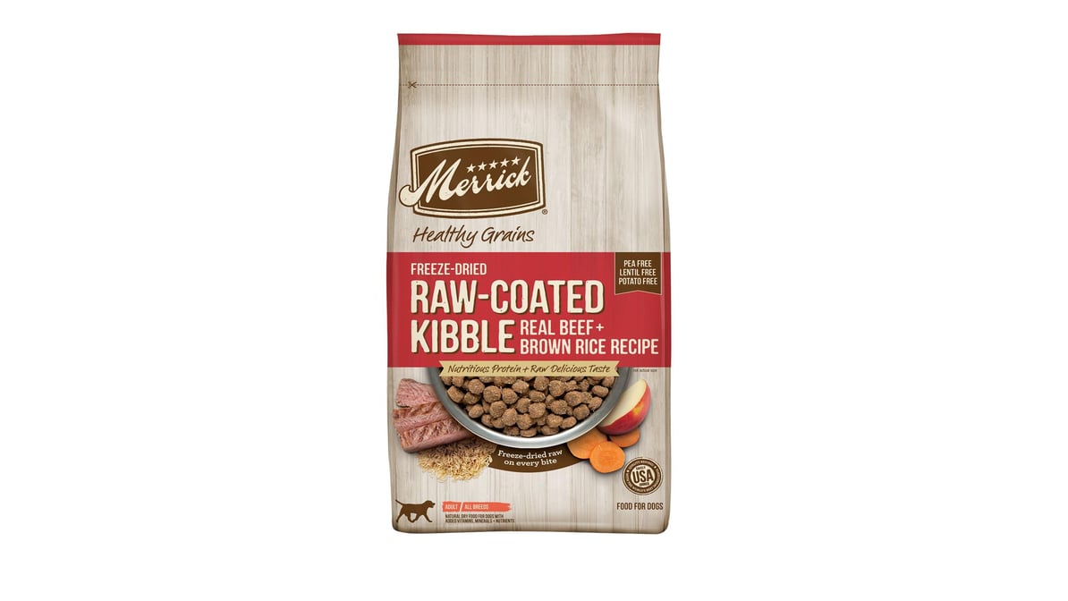 Merrick Raw-Coated Freeze-Dried Adult Dry Dog Food with Grain