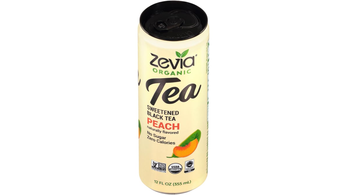 Zevia Organic Sweetened Black Tea Peach, 12 oz.