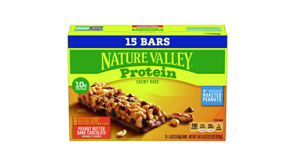 Nature Valley Chewy Protein Peanut Butter Dark Chocolate Granola