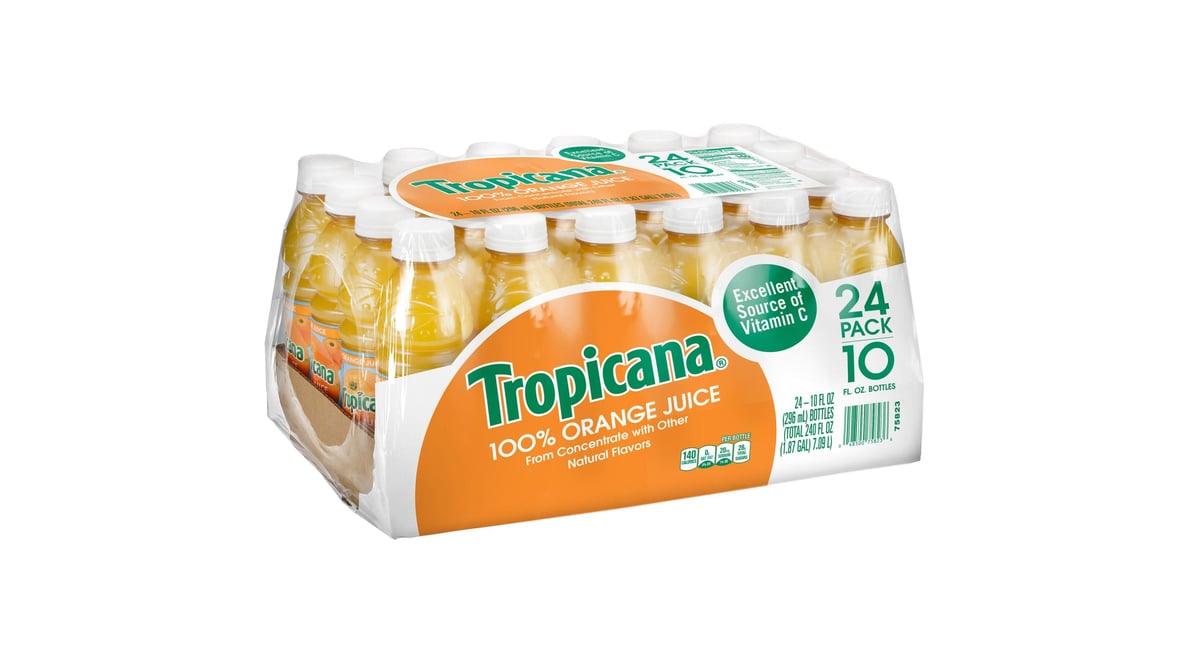 Tropicana 100% Orange Juice Bottle (10 oz x 24 ct)