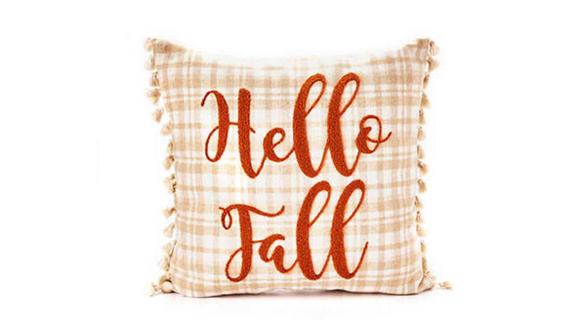 Plaid Hello Fall Pillow