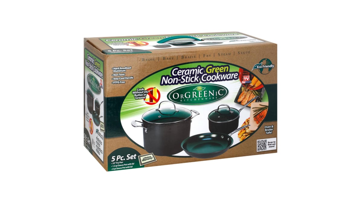 OrGreenic Ceramic Non Stick Cookware Set 5-Piece Delivery - DoorDash