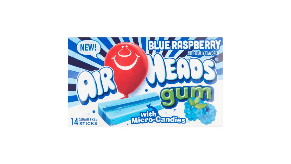 Airheads Blue Raspberry Gum with Micro Candies