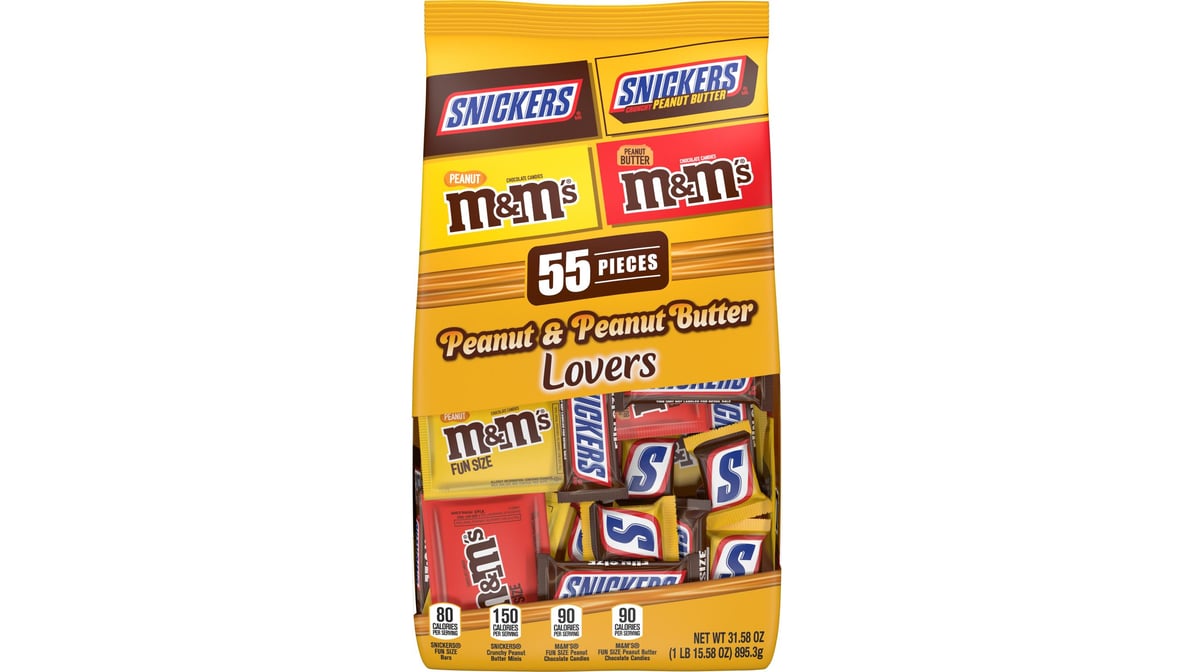 Mars Candy, Peanut & Peanut Butter Lovers, Fun Size