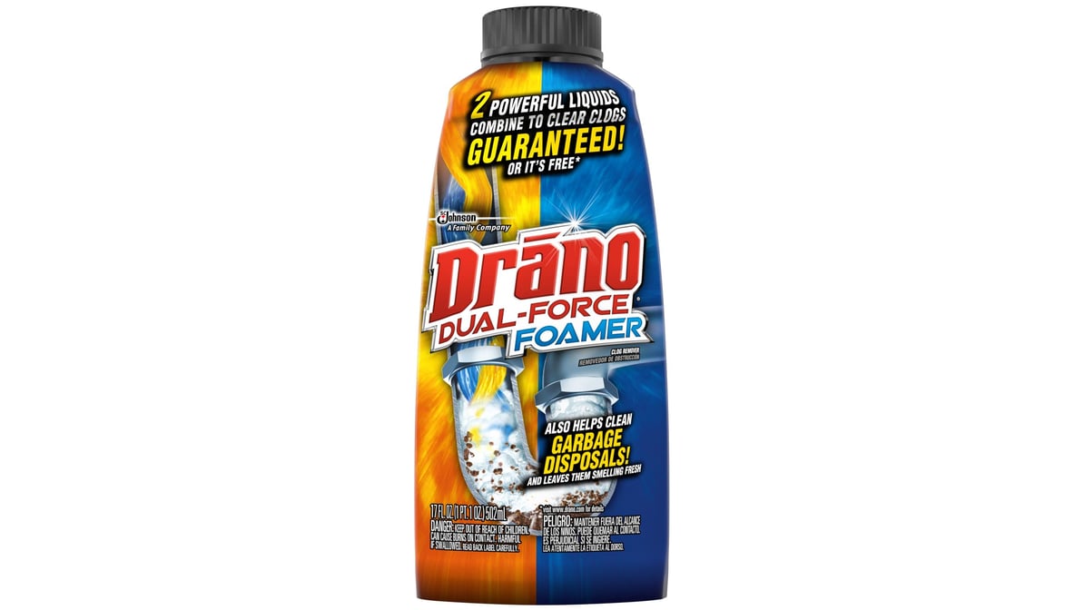 Drano Dual-Force Foamer Clog Remover, 17 oz