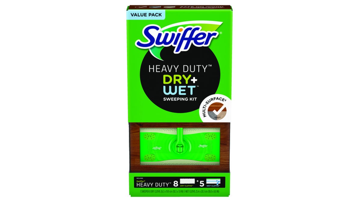 Swiffer Sweep Trap Heavy Duty Multi Surface Dry Plus Wet Sweeping Kit