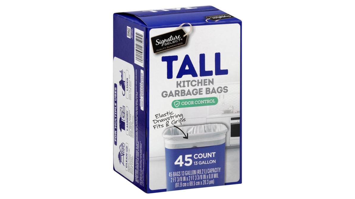 13 Gallons Plastic Trash Bags - 45 Count