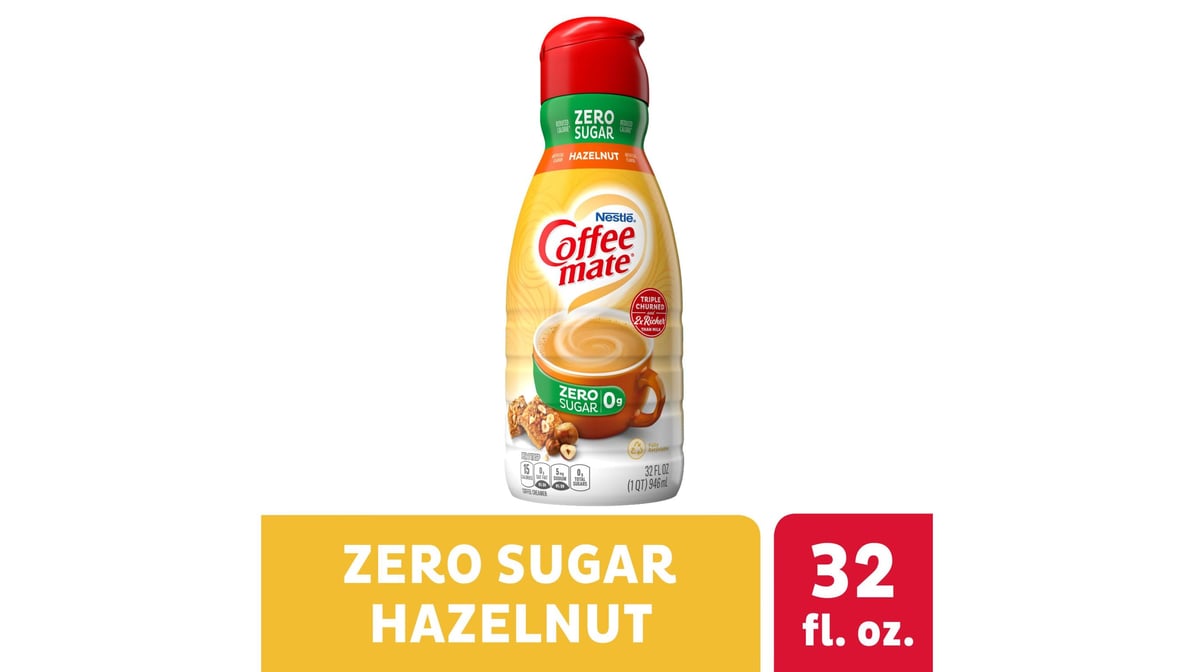 Coffee Mate Zero Sugar Hazelnut Coffee Creamer - 32 Fl Oz (1qt