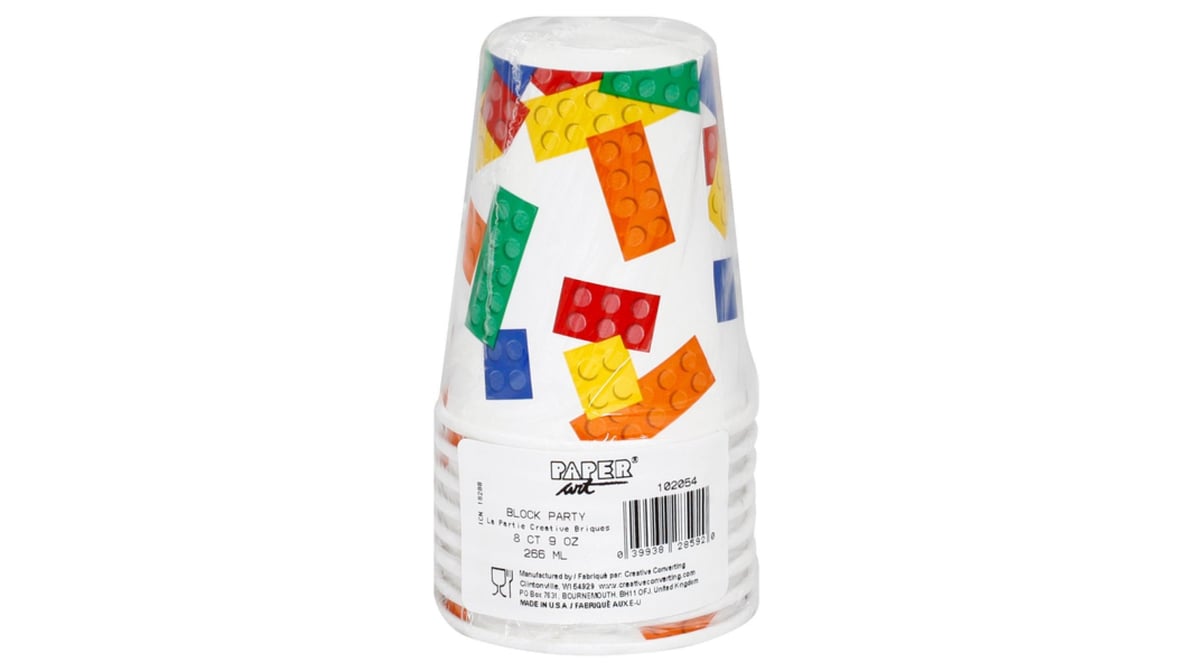 Block Party Paper 9oz Cups (8)