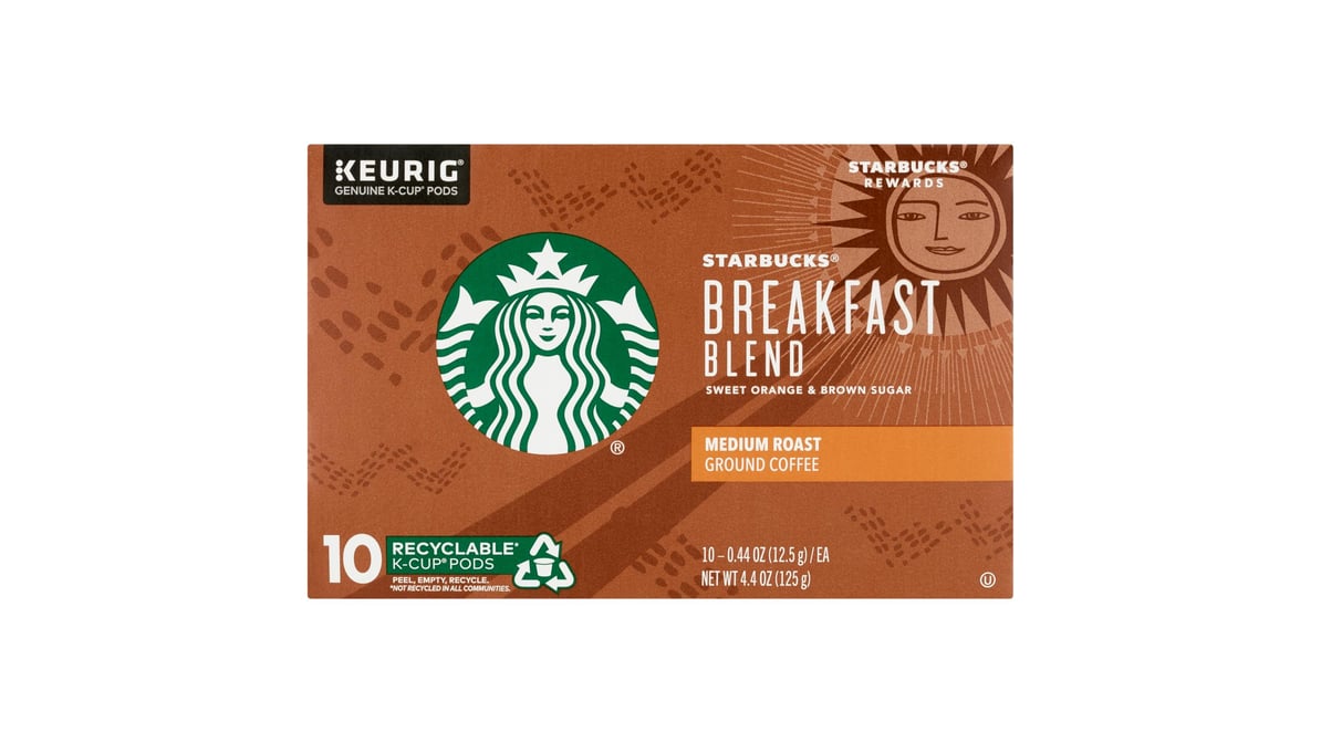 Starbucks Breakfast Blend Medium Roast Single Serve Coffee K Cups