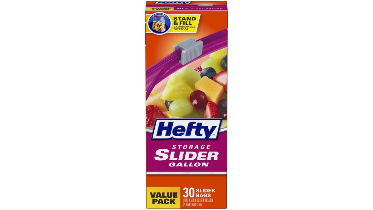 Hefty Slider Bags, Storage, Gallon, Value Pack - 30 bags