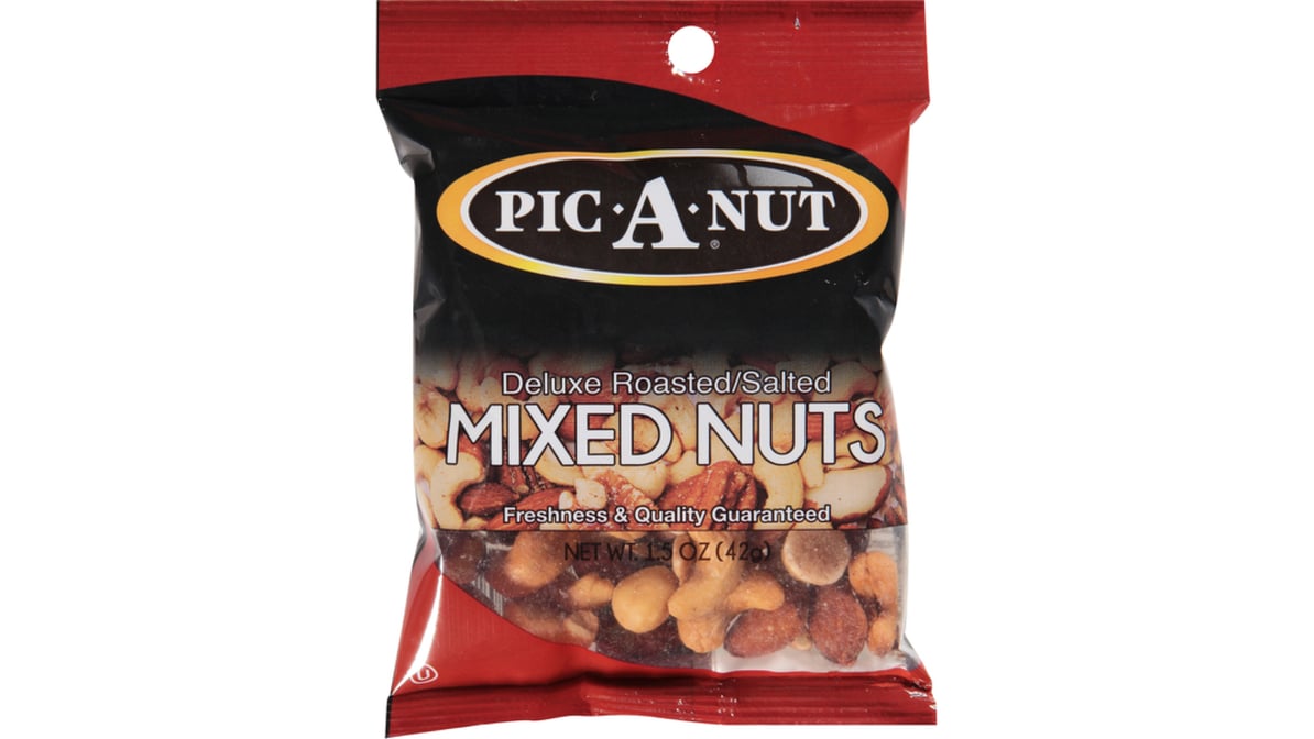 Pic A Nut Deluxe Roasted Salted Mixed Nuts (1.5 oz) | Delivery Near Me -  Doordash