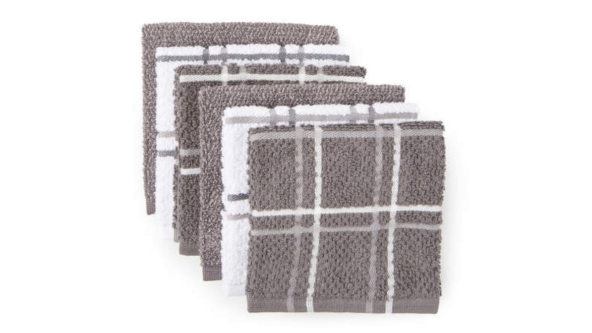 Broyhill Gray Plaid 3-Piece Kitchen Towel Set