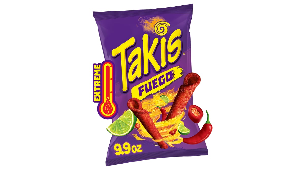  Takis Fuego Rolled Spicy Tortilla Chips, Hot Chili